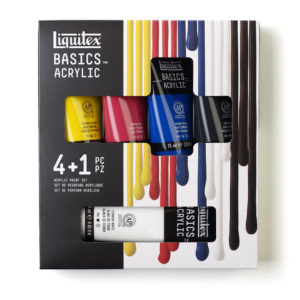 Set colori acrilici Liquitex Basics – 4×75 ml + 1x118ml