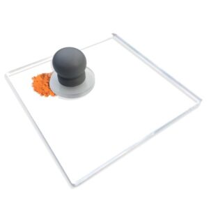 Pestello levigato per pigmenti con piano in plexiglass